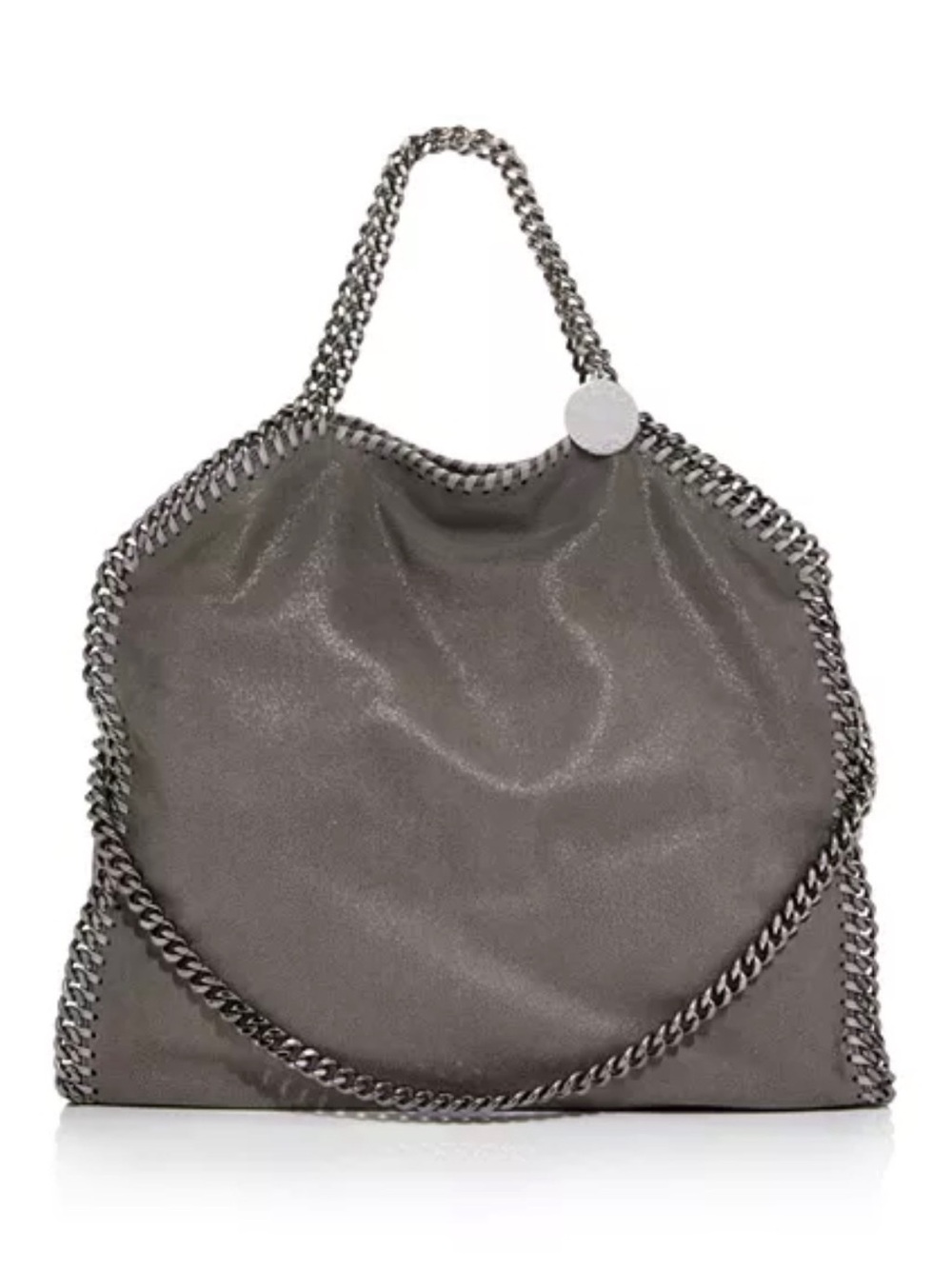 Stella McCartney Large Falabella Fold Over Tote Gray Gunmetal